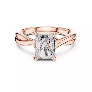 2CT Solitaire Radiant Cut Diamond Twist Ring 3DM STL Video