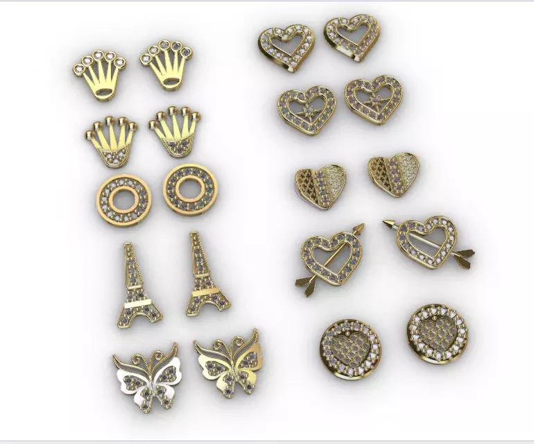 Aretes -Topitos para dama paquete de 10 -v-