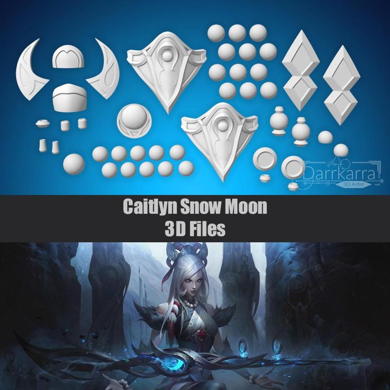 Caitlyn Snow Moon Accessories League of Legends STL files