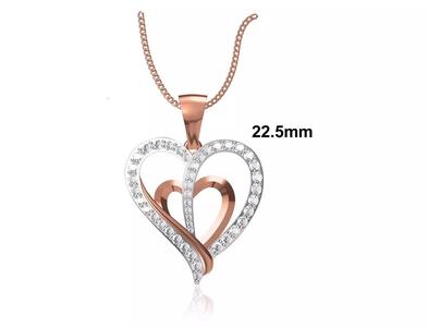 Women Unique Heart Pendant STL OBJ FBX JCD Details