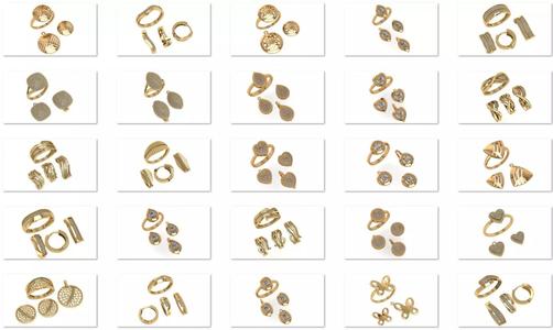 88 Ring Earring Pendant Pair 3dm model pack