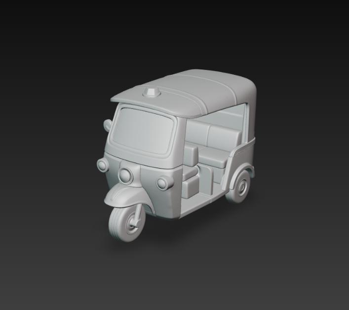 Tuk-Tuk – Modelo 3D de Vehículo Triciclo Motorizado para Impresión 3D