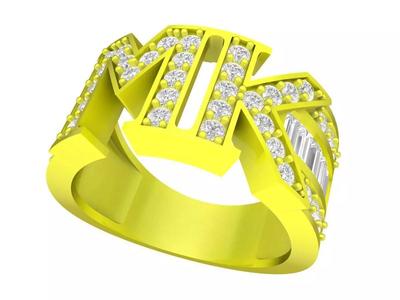 6958 MK letter diamond women ring