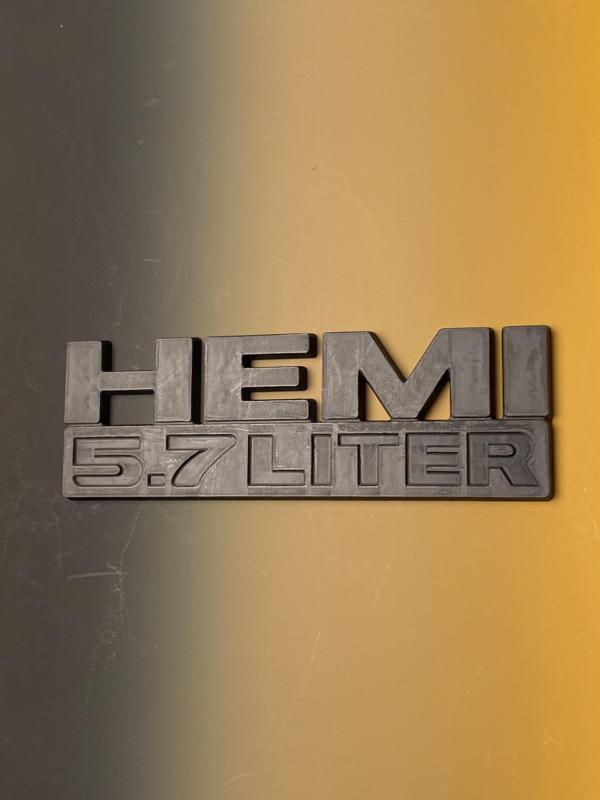 HEMI 5.7 LITER Dodge RAM 1500 Emblem Nameplate