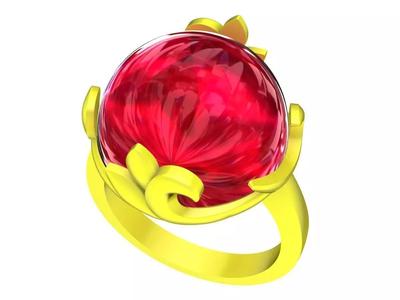 7879 haft round ruby fashion women ring