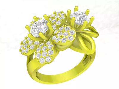 7287 Diamond Flower Fashion Women Ring