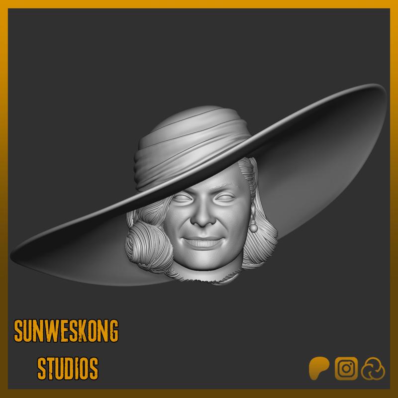 Residual Evil 8 Village Lady Alcina Dimitrescu Smile Headsculpt