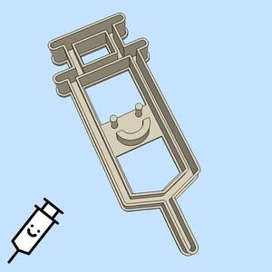 Science and technology cookie cutters - syringe (with smile) (style 2)