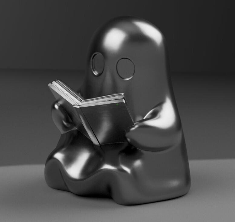 Spooky Cute Ghost with Book