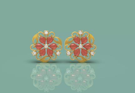Gold Tops Earring - 0019