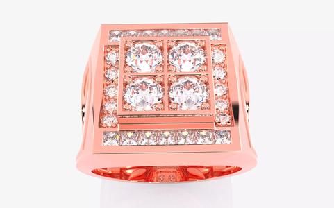 Diamond Head Mens Ring 3dm stl renders details