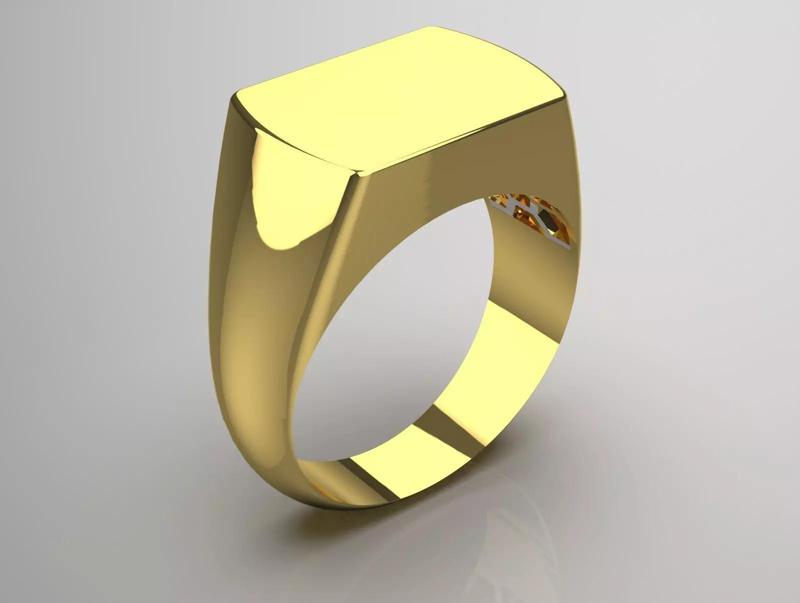 minimal gold man ring mr0175