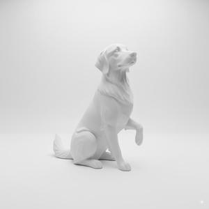 Elegant Canine Figurine 3D Print Model - Graceful Female Dog Sculpture STL