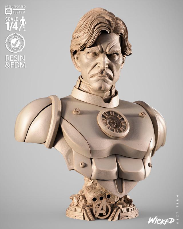 WICKED MARVEL IRON MAN PORTRAIT BUST: TESTED AND READY FOR 3D PRINTING