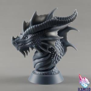 Red dragon bust