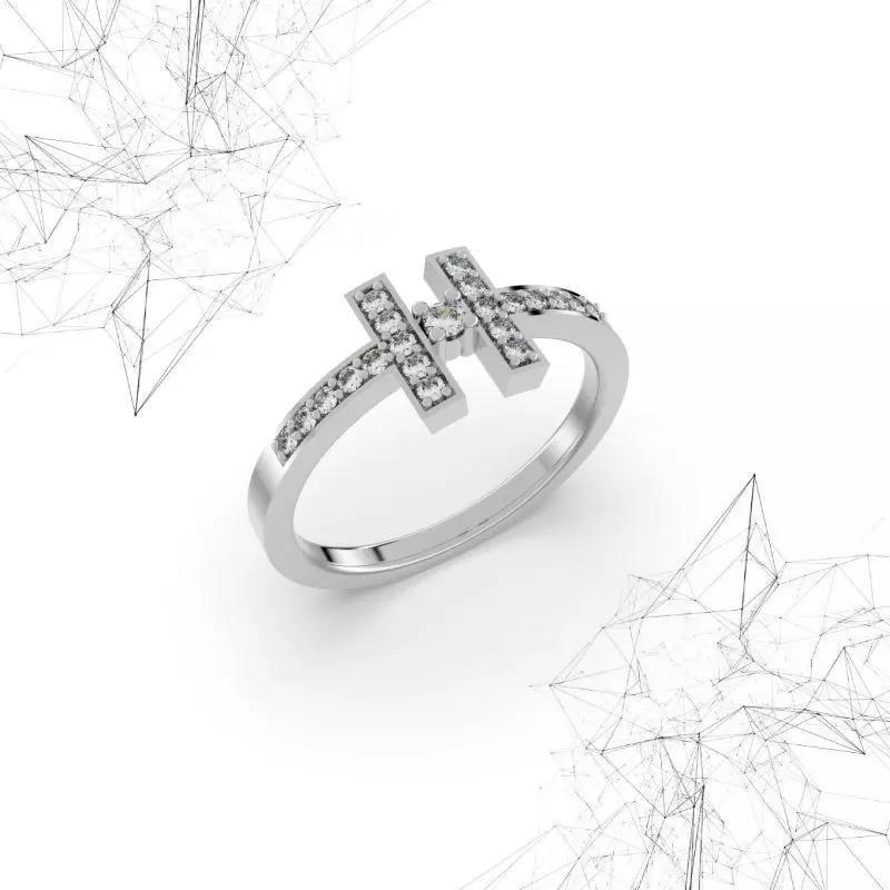 ENGAGEMENT T RING - 3D JEWELRY - AN-614