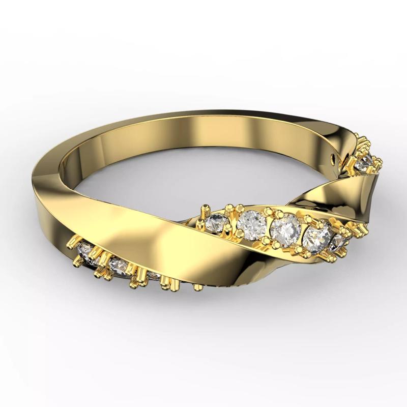 engagement wedding spiral ring gems 022ct Printing 3d file