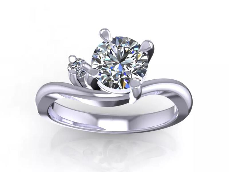 Engagement Ring  STL File Format ready For 3D Printing - CC61