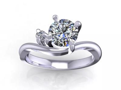 Engagement Ring  STL File Format ready For 3D Printing - CC61