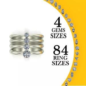 Engagement Rings with 4 gems size