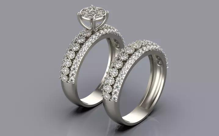 engagement Solitaire ring gold silver