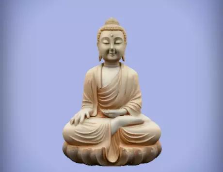 Buddha Statue in Lotus Position 3D Model Sculpture