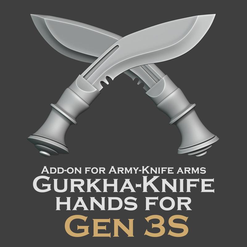 Gen 3S Gurkha-knife hands - Addon for Army-knife arms