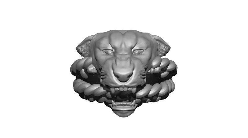 Roar Lion Ring with chain