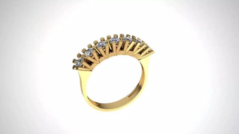 Round Cut Seven Stone Ring