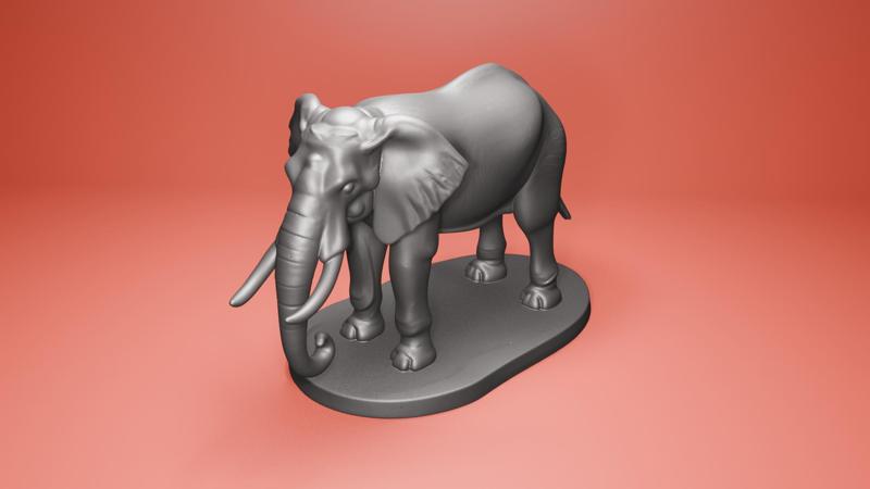 Realistic Elephant STL – Full-Body African Elephant 3D Model for 3D Printing