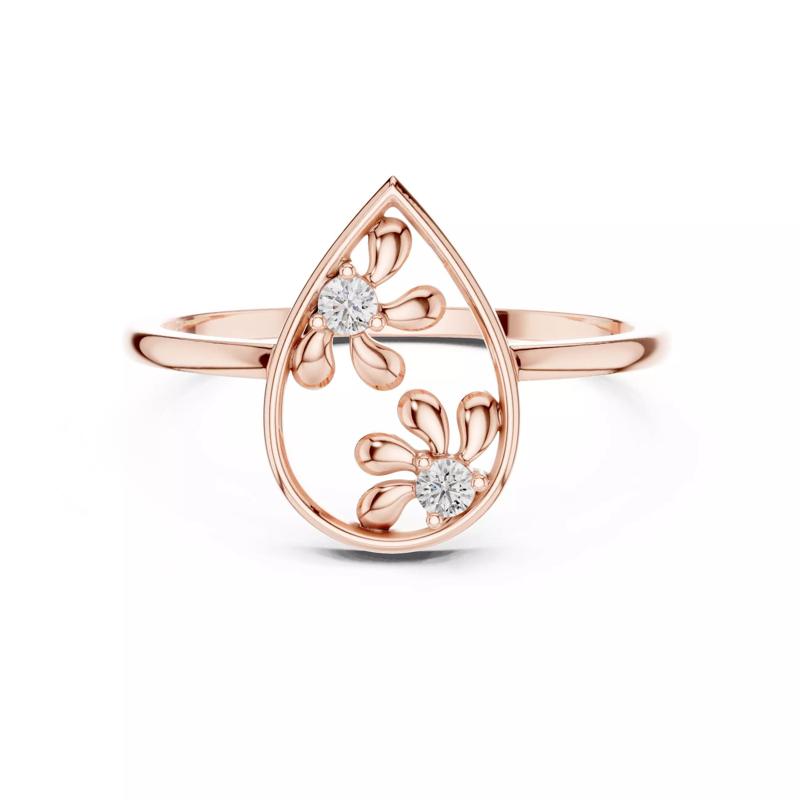 Round Diamond Pear Shape Wedding Ring 3DM STL Video