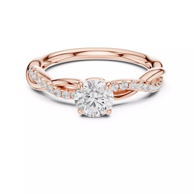 Round Cut Twisted Shank Engagement Ring 3DM STL Video