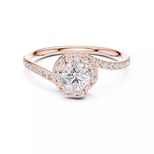 Round Cut Swirl Halo Diamond Engagement Ring 3DM STL Video