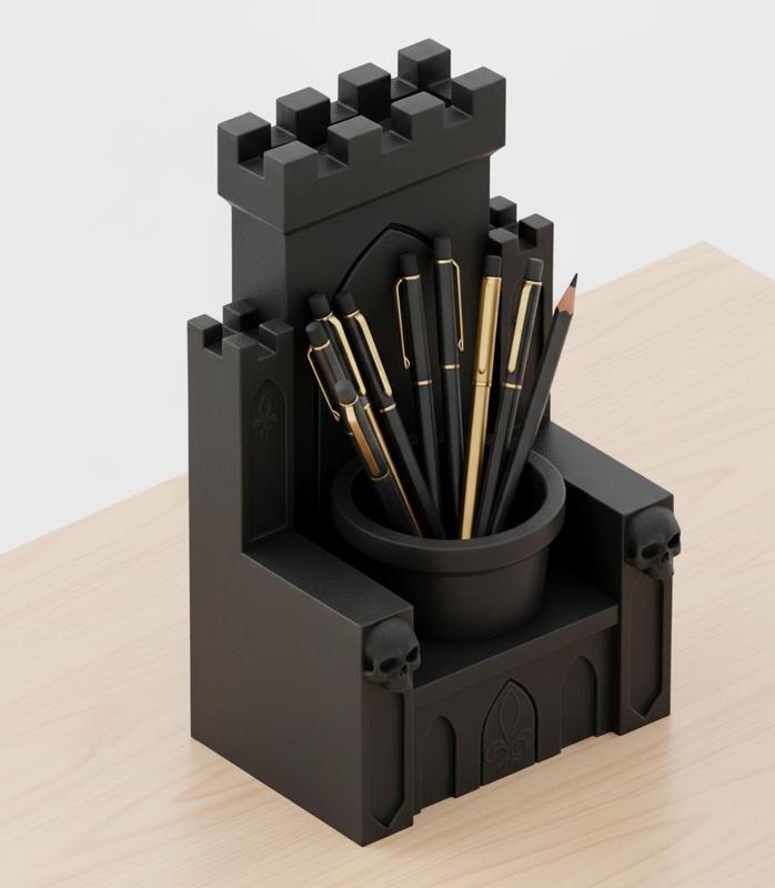 Gothic Castle Throne Pen & Pencil Holder