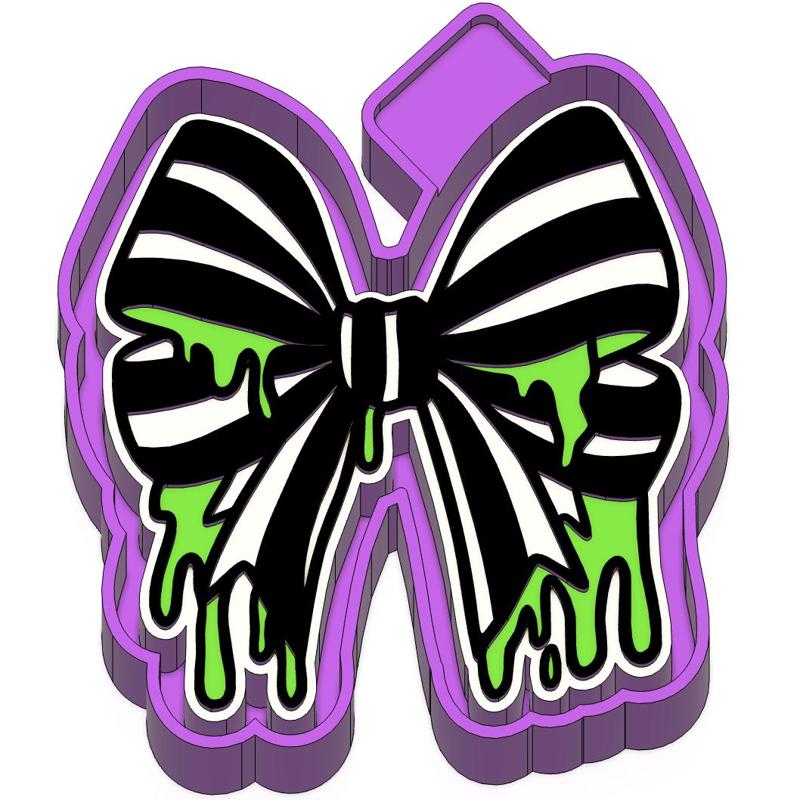 Halloween Spooky Bow Freshie STL Mold Housing