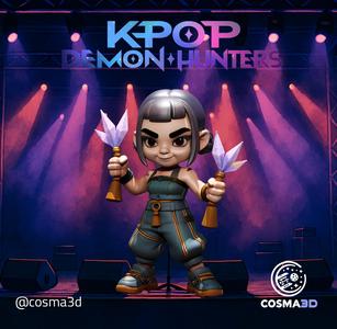 Zoey K-pop Demon Hunters STL (Funko Pop / Chibi Style) - 3D Printable Miniature