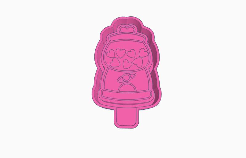 Valentines Gumball Machine Mold Housing STL
