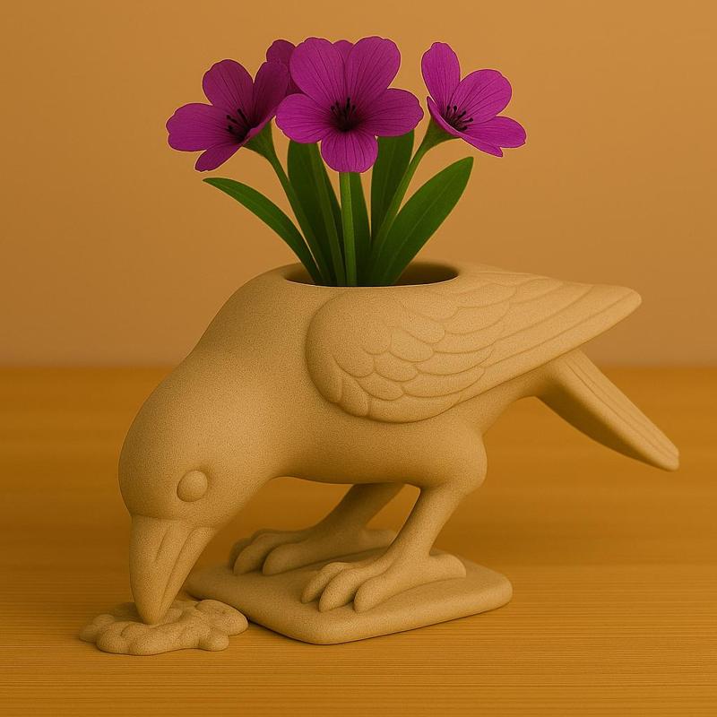 Crow Planter – 3D Printed Decorative Pot
