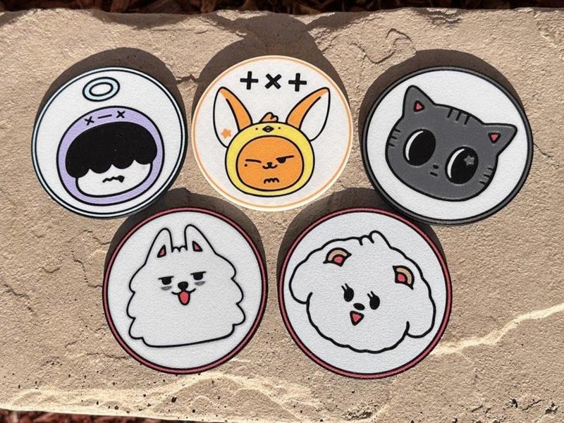 TXT Coasters 80mm - Hueningkai Soobin Beomgyu Taehyun Yeonjun