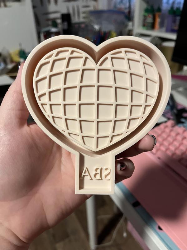 Disco Ball Heart Freshie Mold - 3D Model Mold Box for Silicone Freshie Moulds