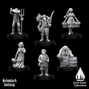 6x Farmers for miniature-agnostic grimdark wargames