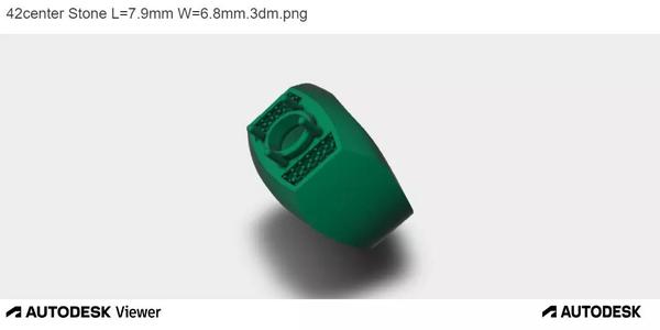Elegant Mens 3D Ring Model with Oval Center Stone