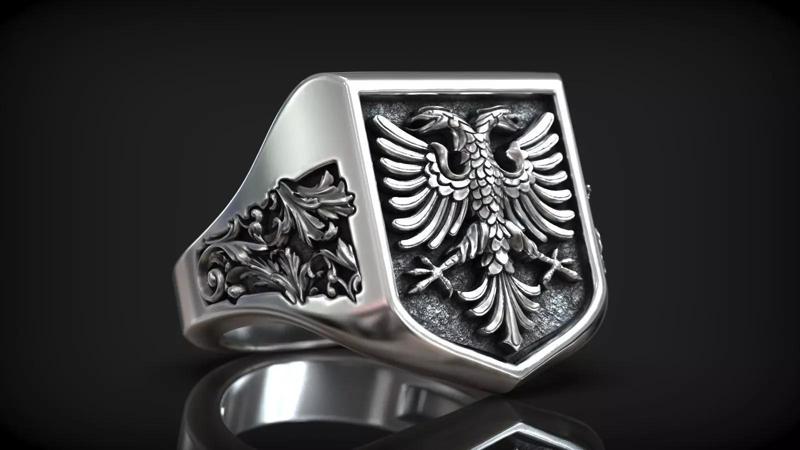 Double Headed Albanian Eagle State Symbol Signet