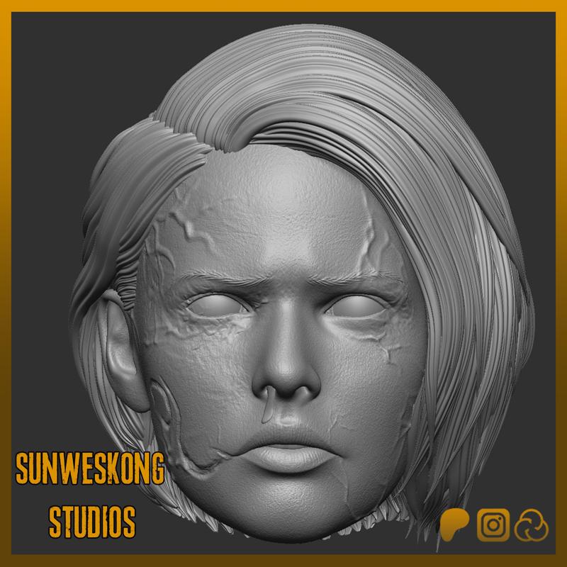 Residual Evil 3 Remake Jill Valentine Infected Headsculpt