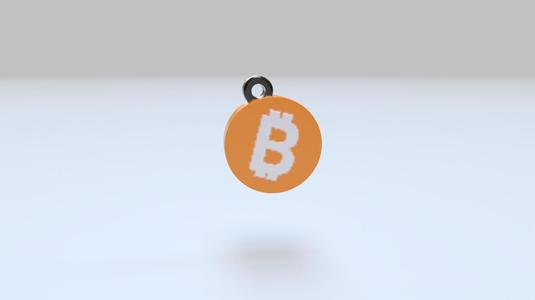 Bitcoin Keychain - Logo Orange