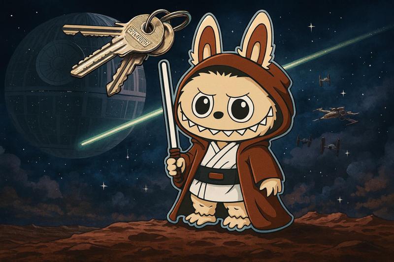 Labubu -  yoda Keychain, star wars