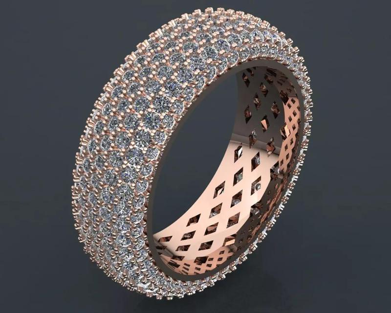 Luxury Golden Diamond Pave Ring
