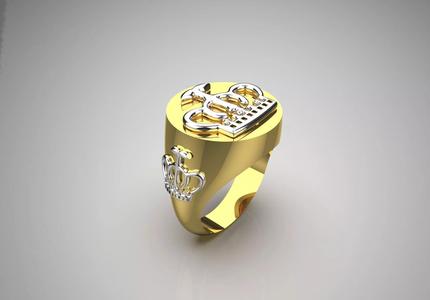 man crown king gold ring mr0109