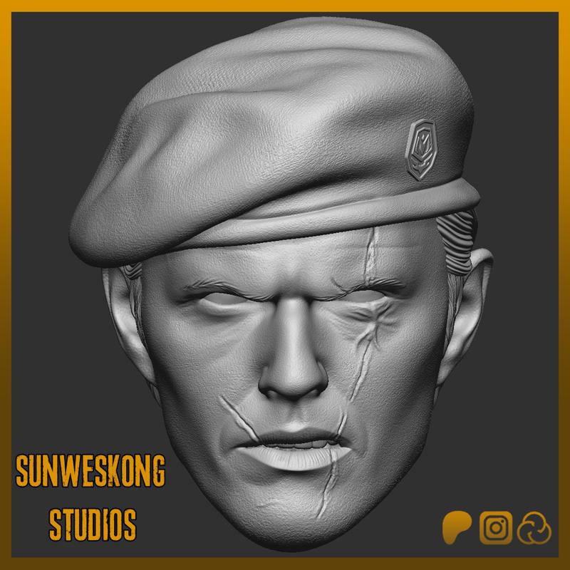 Residual Evil 4 Remake Jack Krauser Angry Headsculpt Pack