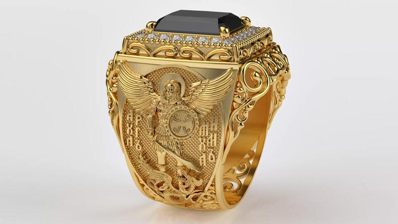 Signet ring with archangel Michael